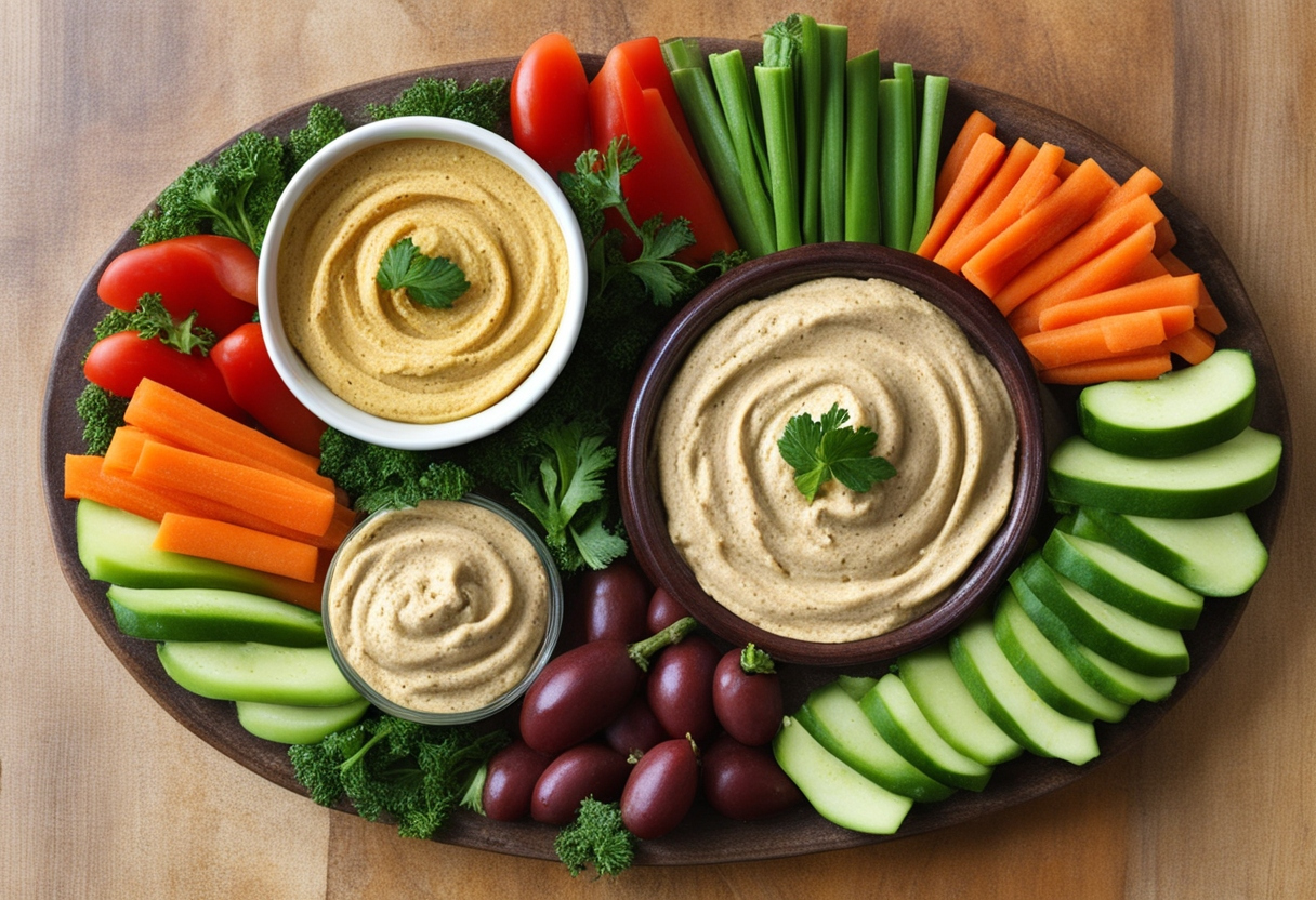 Hummus and Veggie Platter: A Healthy and Flavorful Snack