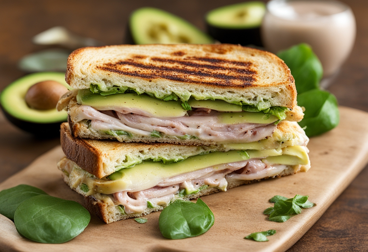 Turkey and Avocado Panini: A Gourmet Sandwich for Lunch